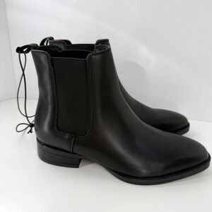 Calvin Klein Mens Planein Black Chelsea Boots size 7.5 Ankle Boots faux leather